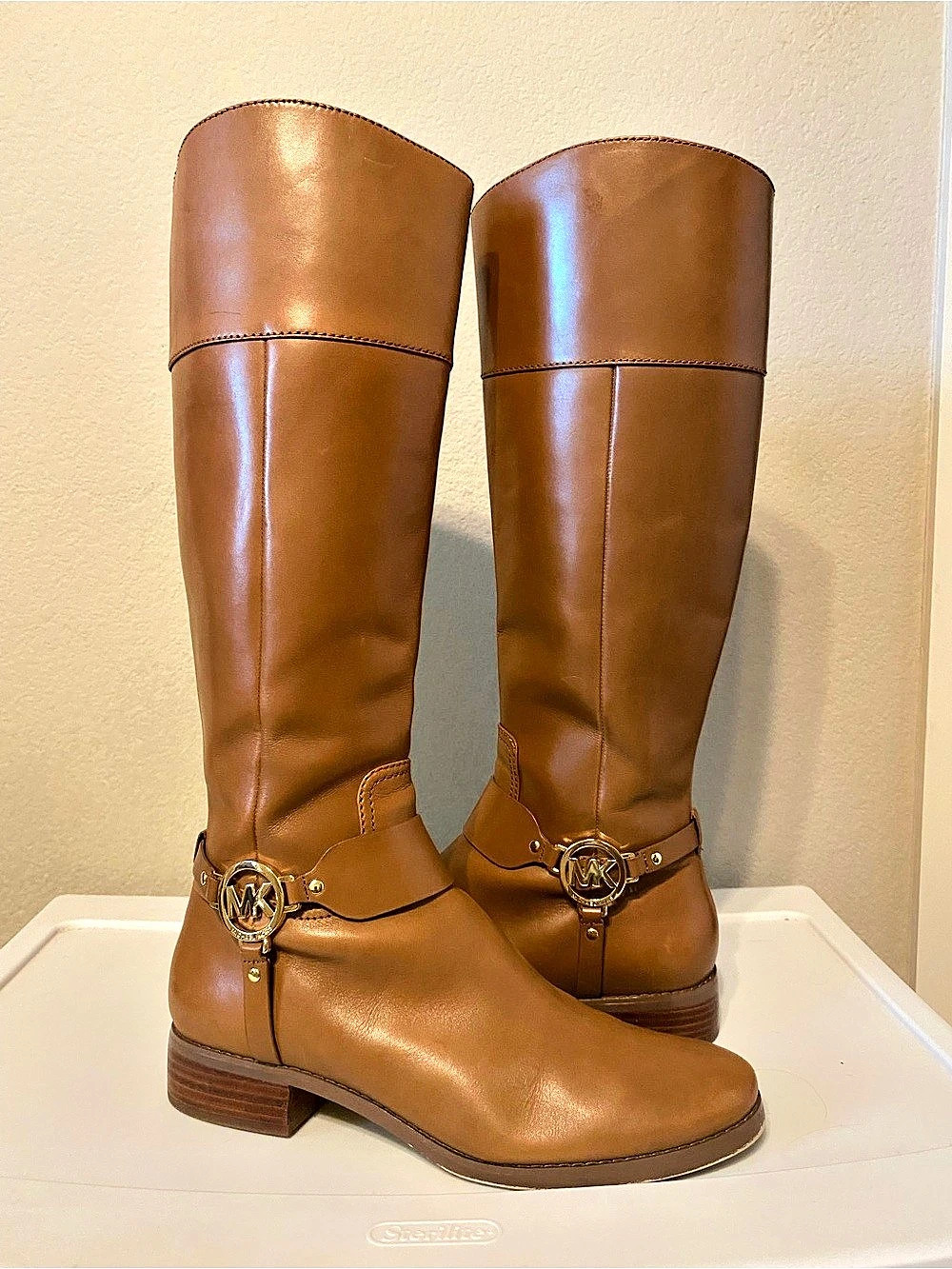 Michael Kors Fulton Harness Tall Boot Leather Knee-High Boots Brown